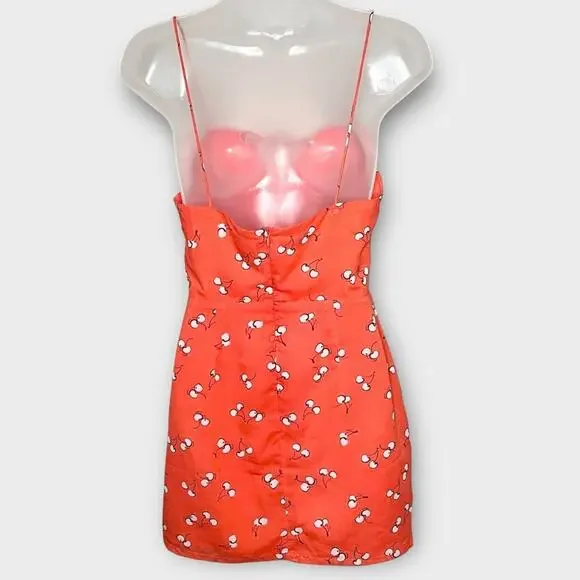 NWT SUPERDOWN cherry print mini “merci” dress red/white summer size small - Picture 4 of 8